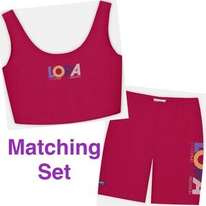 NWT MadHappy Matching SET Local Optimist Run Club Matching Shorts & Top in Peony